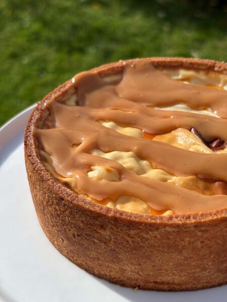 Tarte au riz nappée de caramel